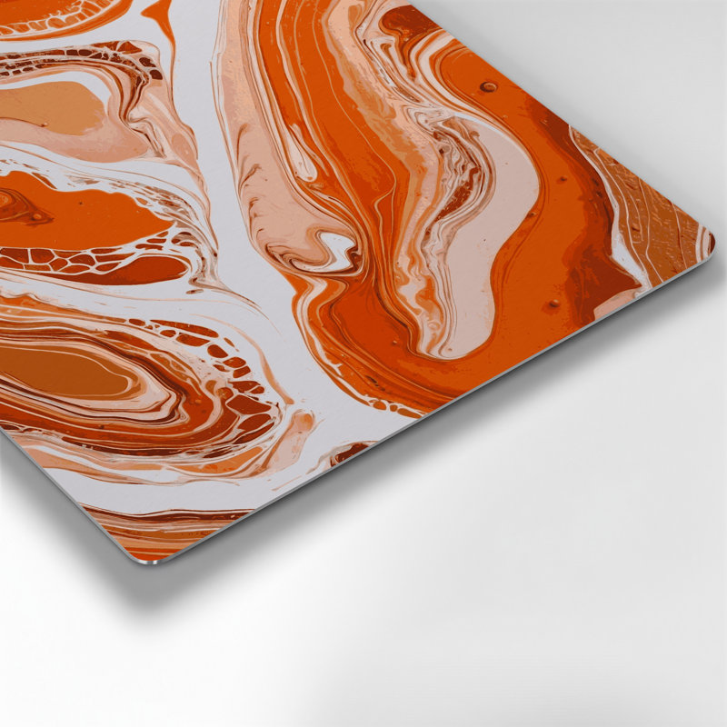 Abstract Fluid Art 53 Brown Metal Wall Art, 16" H x 16" W