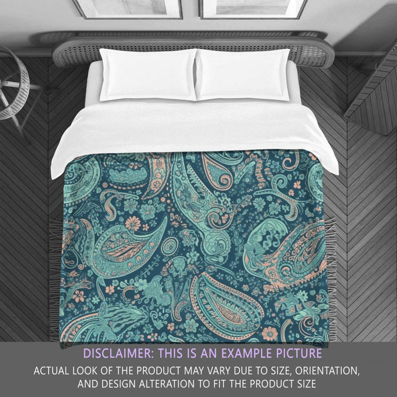 Paisley Blue/Light Blue Microfiber Comforter, Twin Comforter