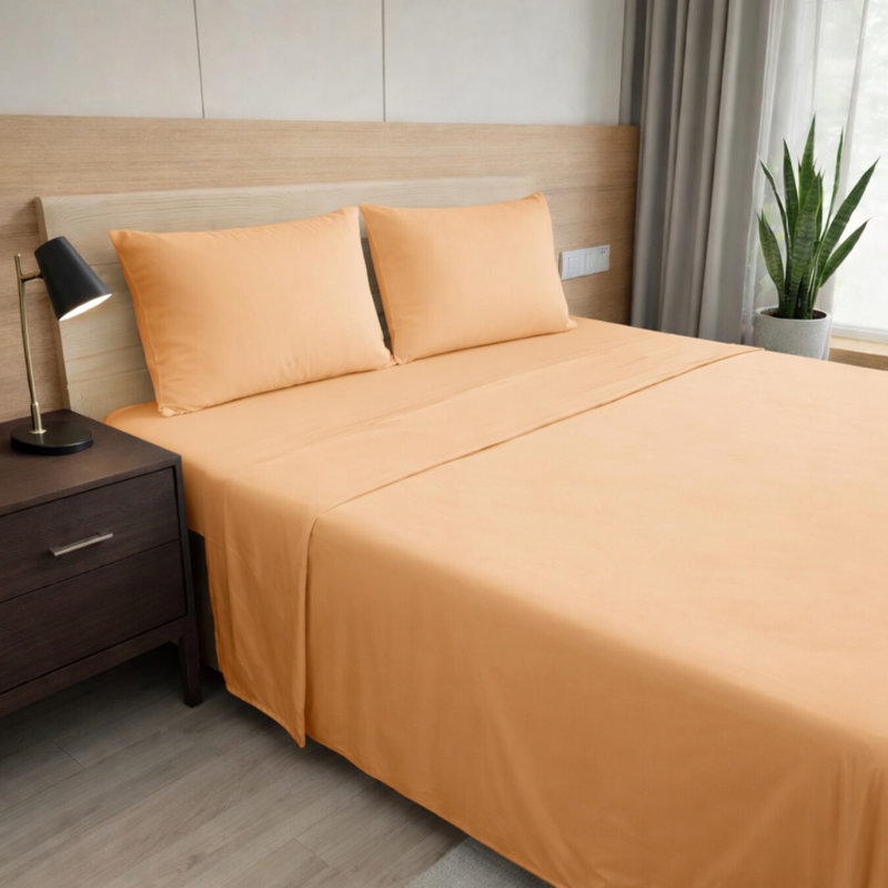Ensemble de draps en bambou ultra doux - ensemble de 4 pièces - infroissable - feuilles de refroidissement avec poches profondes
