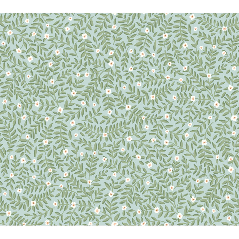 Papier peint adhésif floral Elodie, Bleu