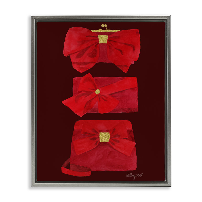 Cadre flottant Ruby Red Clutches, conception de Hillary Holt, H 21 po x l 17 po, Cadre flottant gris lustré