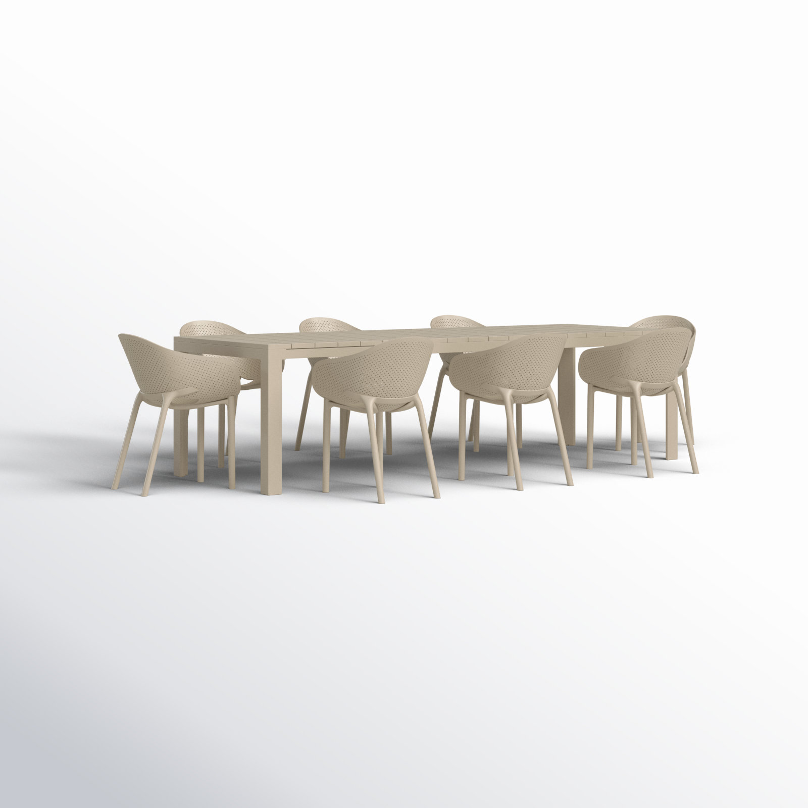 Farrah 118" Patio Dining Set, Taupe
