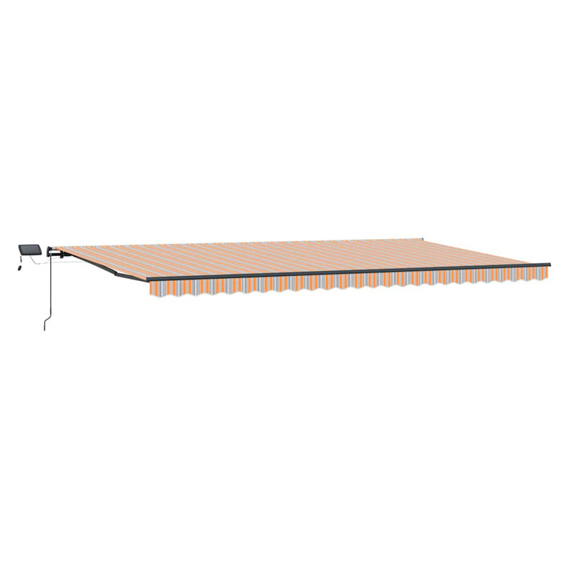 Brayden Studio Retractable Door / Window Awning, 600 cm W x 300 cm D, Blue/Orange/Black