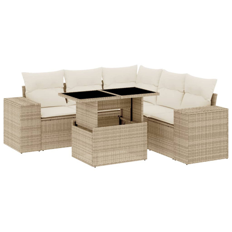 Grand canapé modulaire en rotin PE Vidaxl