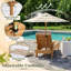 Chaise longue pour enfants en bois avec parasol et coussin rayé brun et blanc pour enfants-876685383