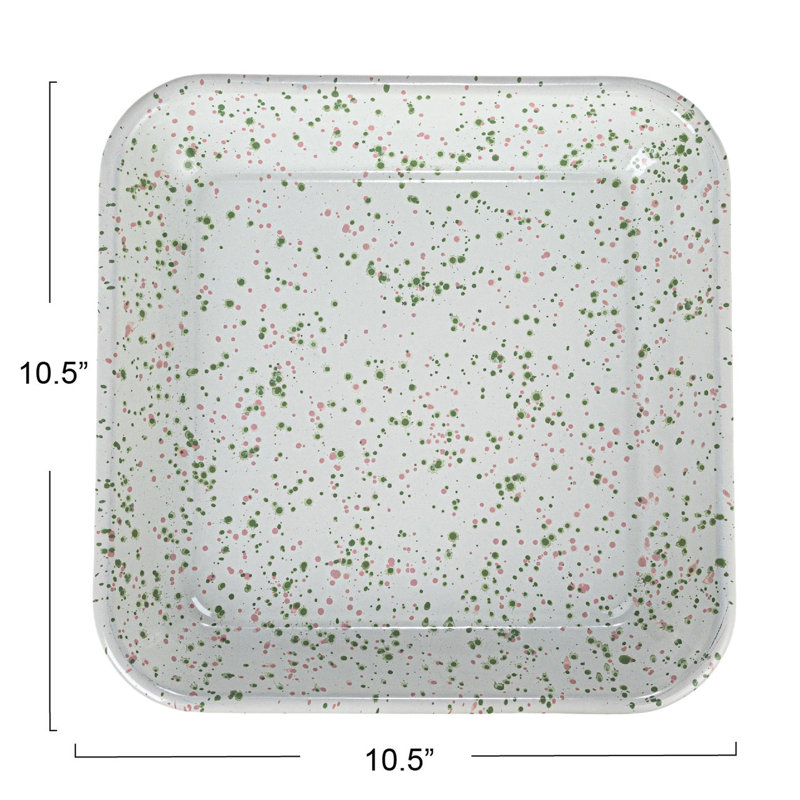 Plateau en métal émaillé Mint Splatterware