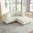 Seemab 3 - Piece Upholstered Beige Corduroy Modular Sectional with Pillow Back and Removable Ottoman-300411911