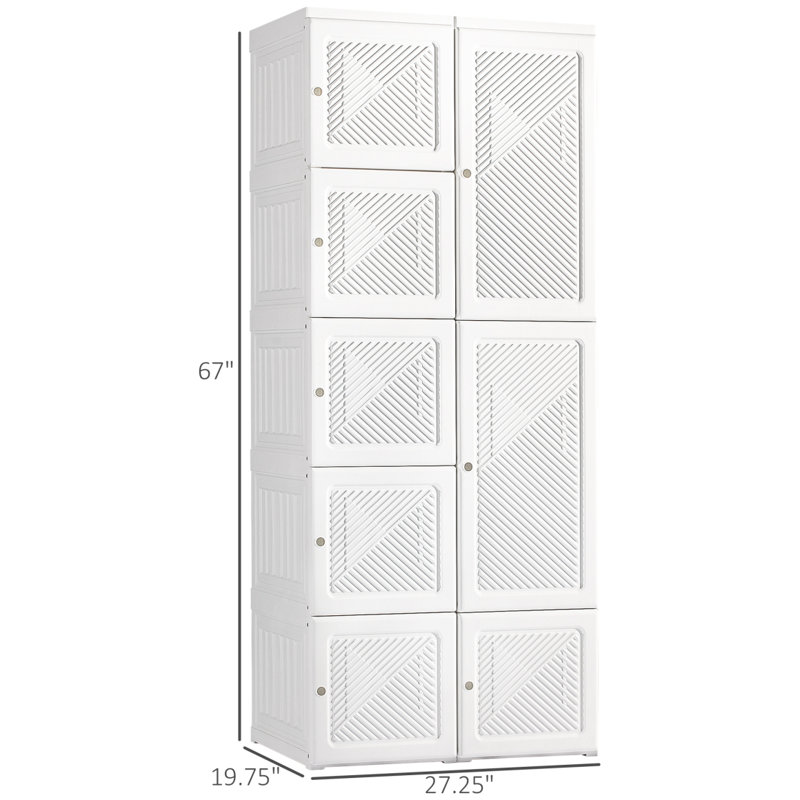 Commode blanche, garde-robe avec rangement