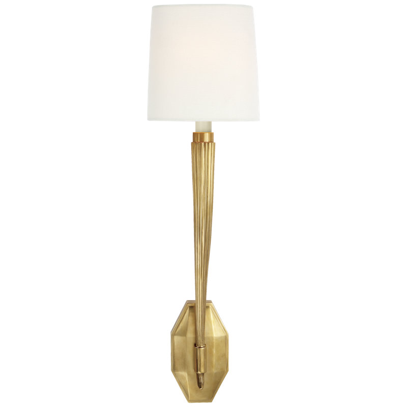 Chapman & Myers Ruhlmann Single Sconce, Antique-Burnished Brass, Fabric