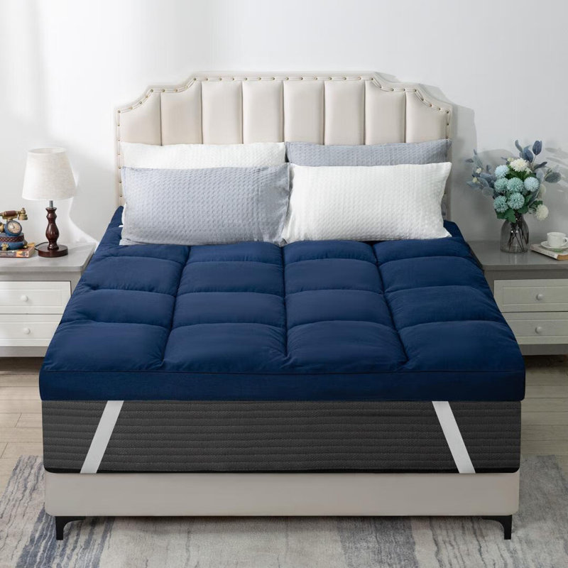 4'' Down Alternative Mattress Topper, King, Blue