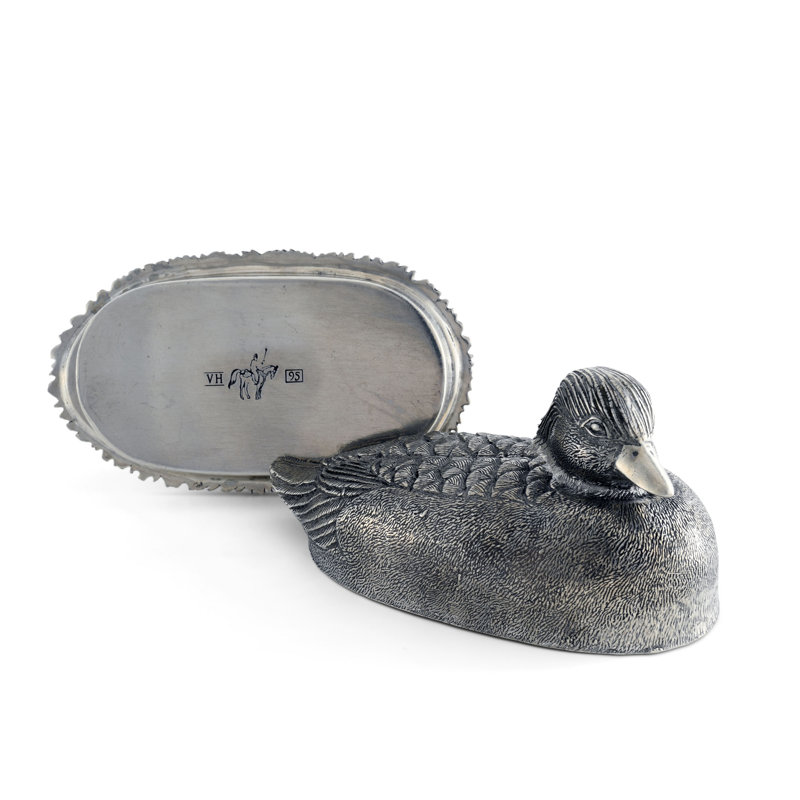 Morning Hunt Pewter Butter Dish