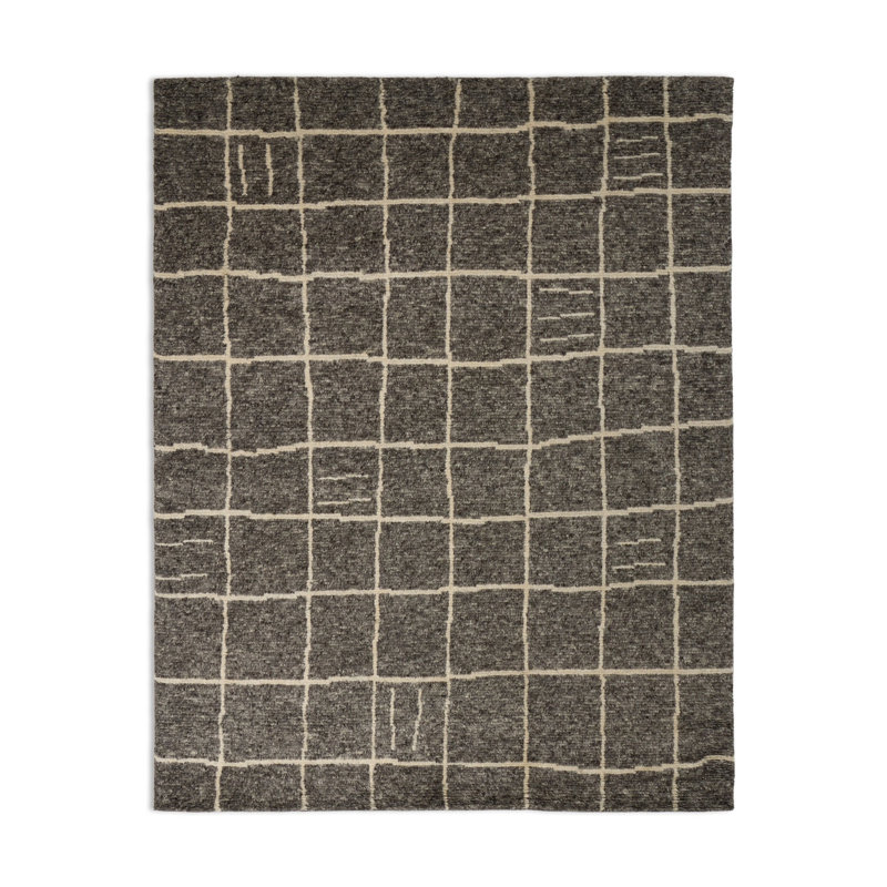 Sumlin Hand Knotted Geometric Area Rug, Sumlin Stone, Rectangle 8' x 10'
