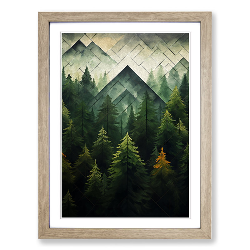 Single Picture Frame Print on Wood, Oak Framed, 46cm H x 34cm W