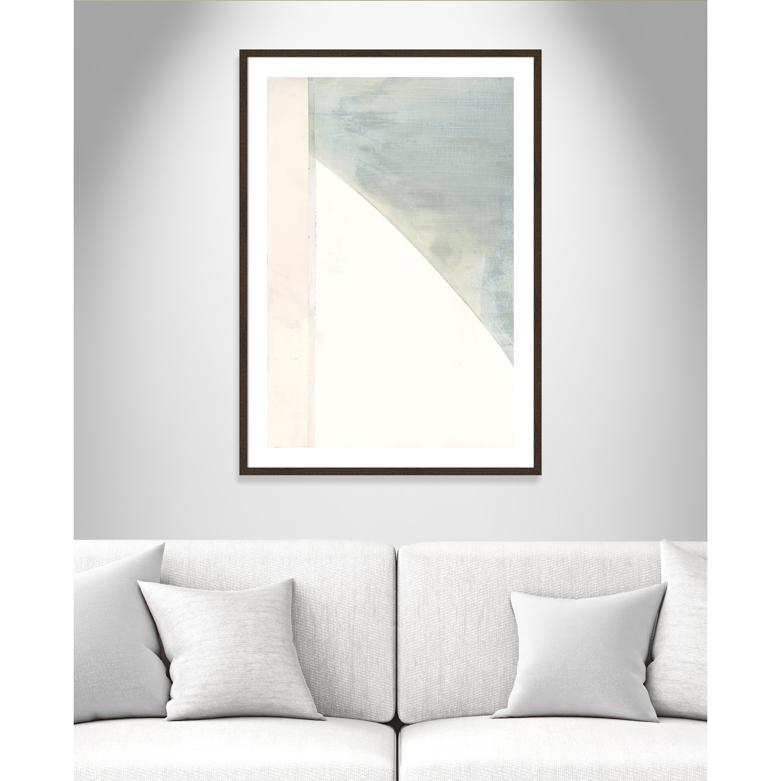 Alexandria "In Neutral I" Painting by Cartissi, 41.5" H x 29.5" W x 0.75" D, Walnut Wood Framed Paper