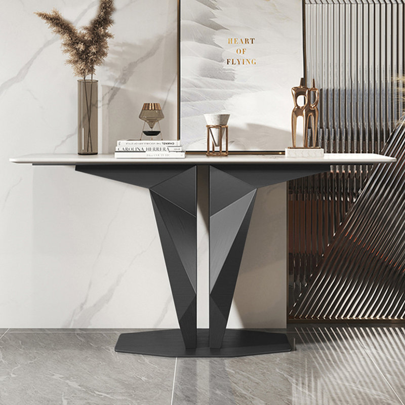 Console légère de style luxueux et moderne, H 33,5 po x l 70,9 po x P 15,7 po, Gris