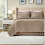 Ensemble de literie en velours Queen - Pièce, couvre-lit matelassé taupe avec taies d'oreiller
