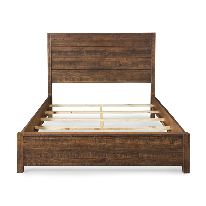Montauk Solid Wood Bedroom Set, Rustic Gray, King, 3 Pcs: Bed, Nightstand, Double Dresser