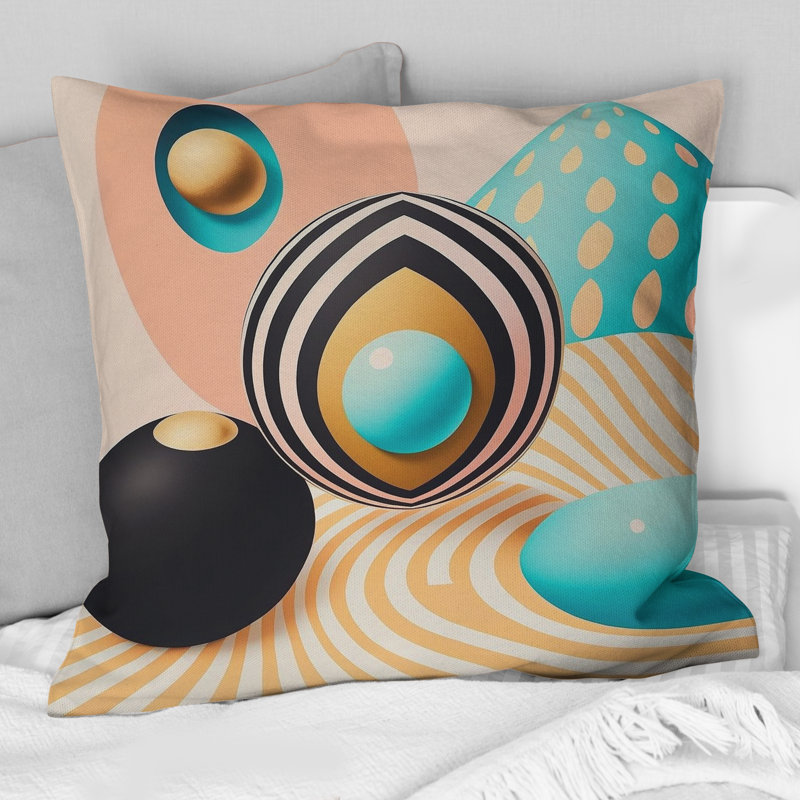 Blue Moon Universe - Coussin décoratif à imprimé géométrique abstrait