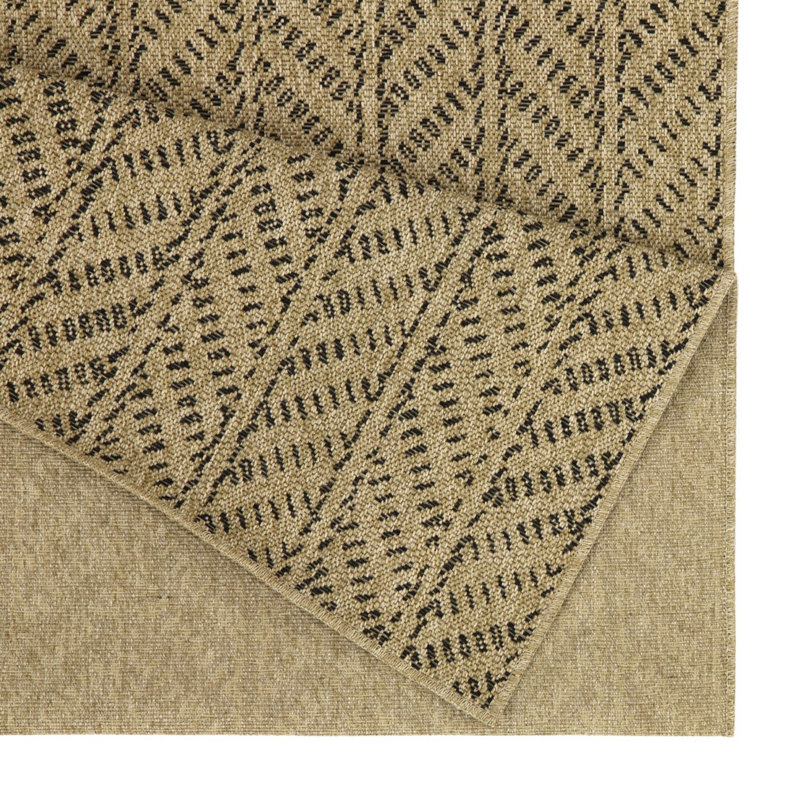 Tapis en polypropylène durable tissé à plat à motif moderne pour l'intérieur et l'extérieur