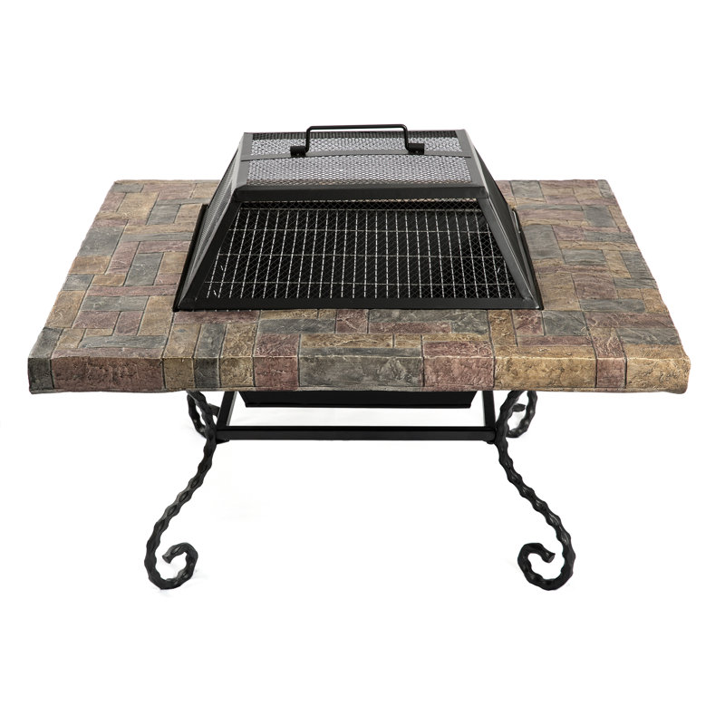 Thorhild Square Polyresin Smokeless Fire Pit