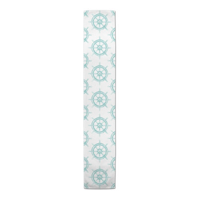 Boat Wheel Teal Table Runner