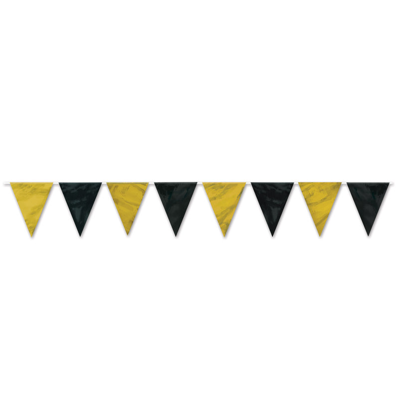 Chemin de table à paillettes - 11¼ po x 6 pi 3 po - paquet de 12, Noir / or