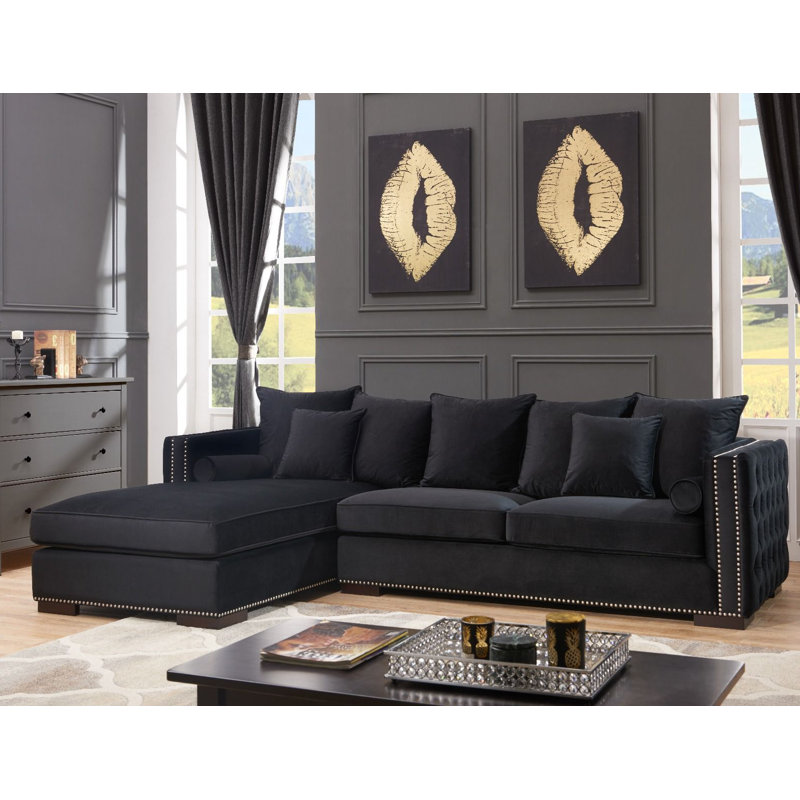 Angelina 5 Seater Velvet Corner Sofa 