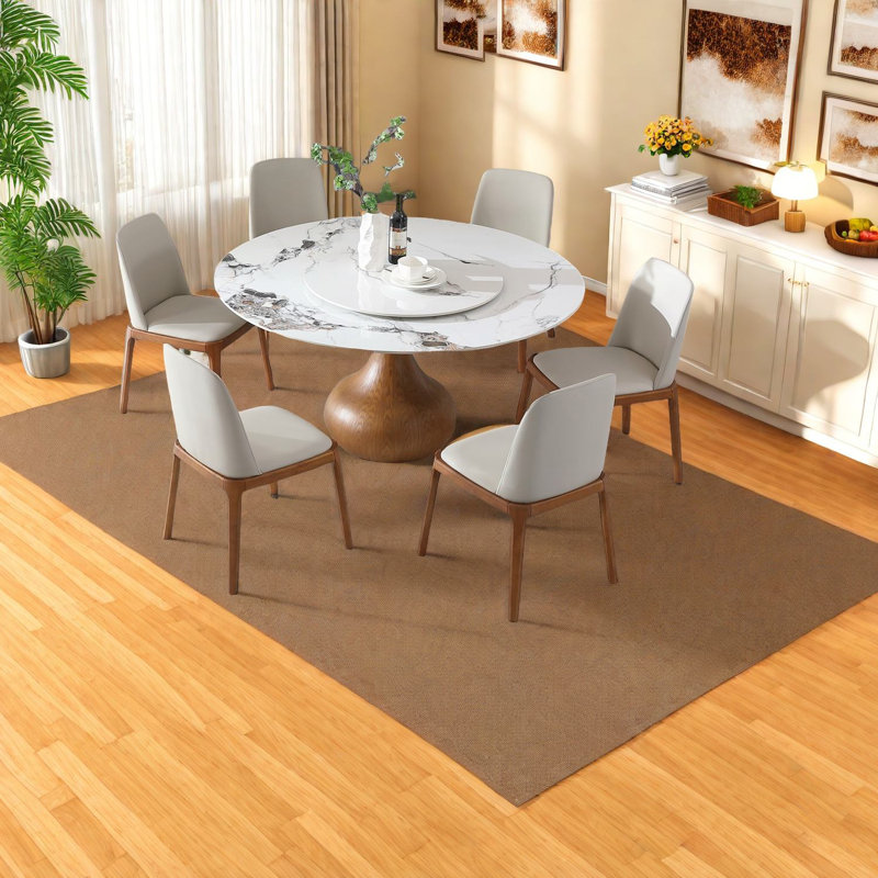 Ensembles de table de salle à manger modernes avec table et chaises en pierre frittée, parfaits pour les espaces compacts