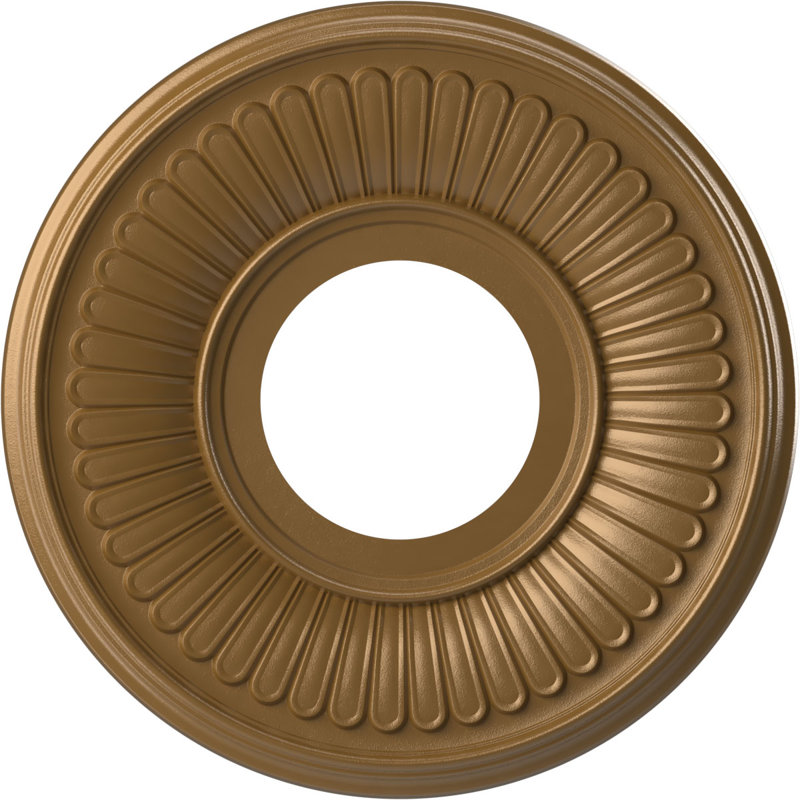 Médaillon de plafond Berkshire en PVC thermoformé, Ruée vers l'or métallique, H 10 po x l 10 po x P 0,75 po