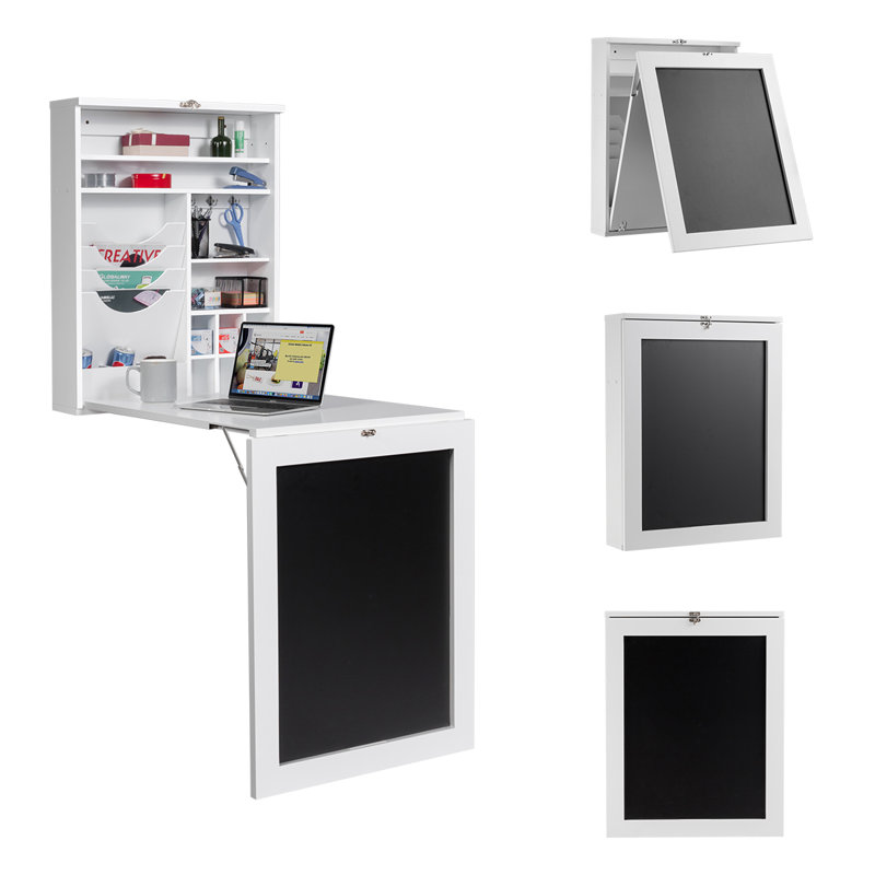 Bureau convertible flottant avec huche