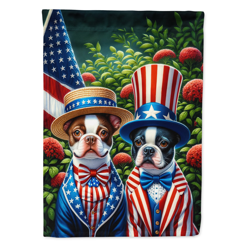 Drapeau «All American House», Noir / brun Boston Terrier