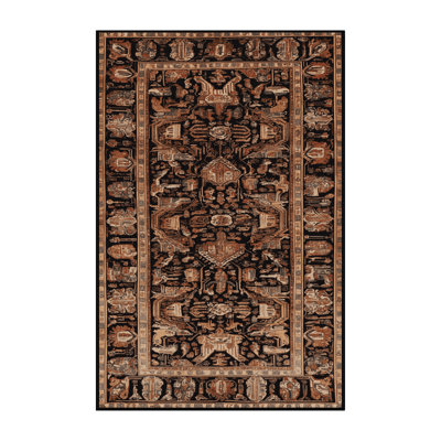Machine Washable Persian Brown Area Rug