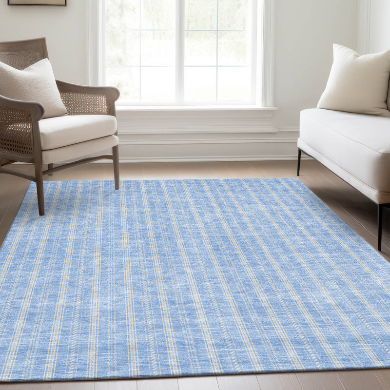 Premium Machine Washable Prisco Sky Rug, Rectangle 5' x 7'6"