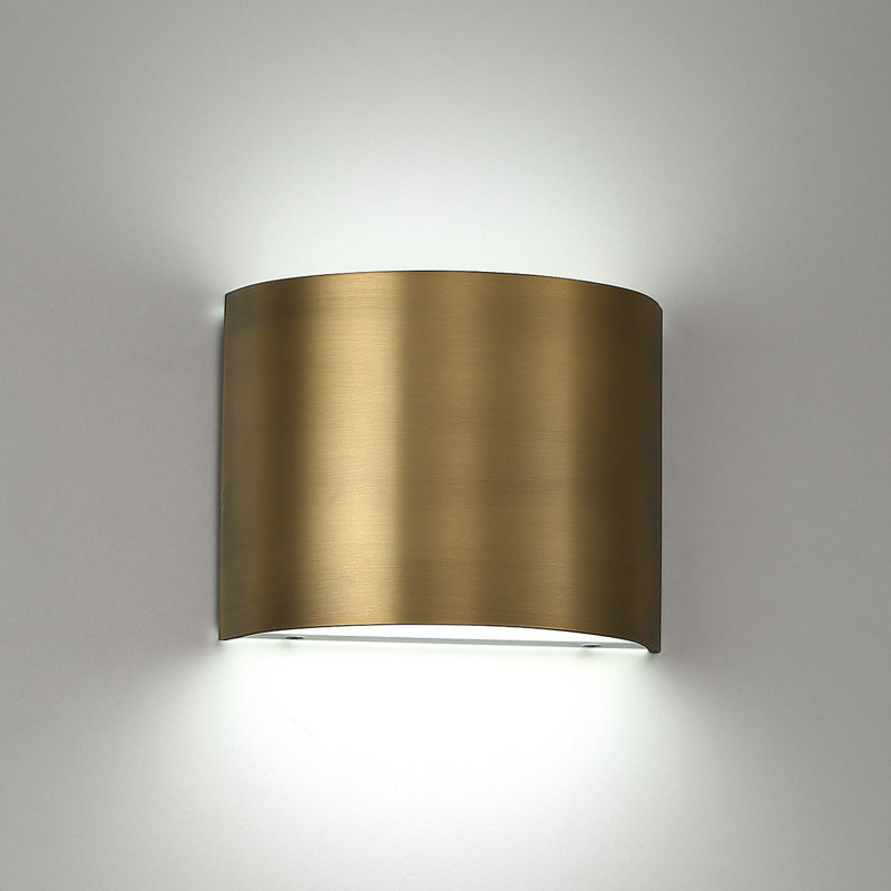 Pocket 1-Light LED Flush Mount, Aged Brass
