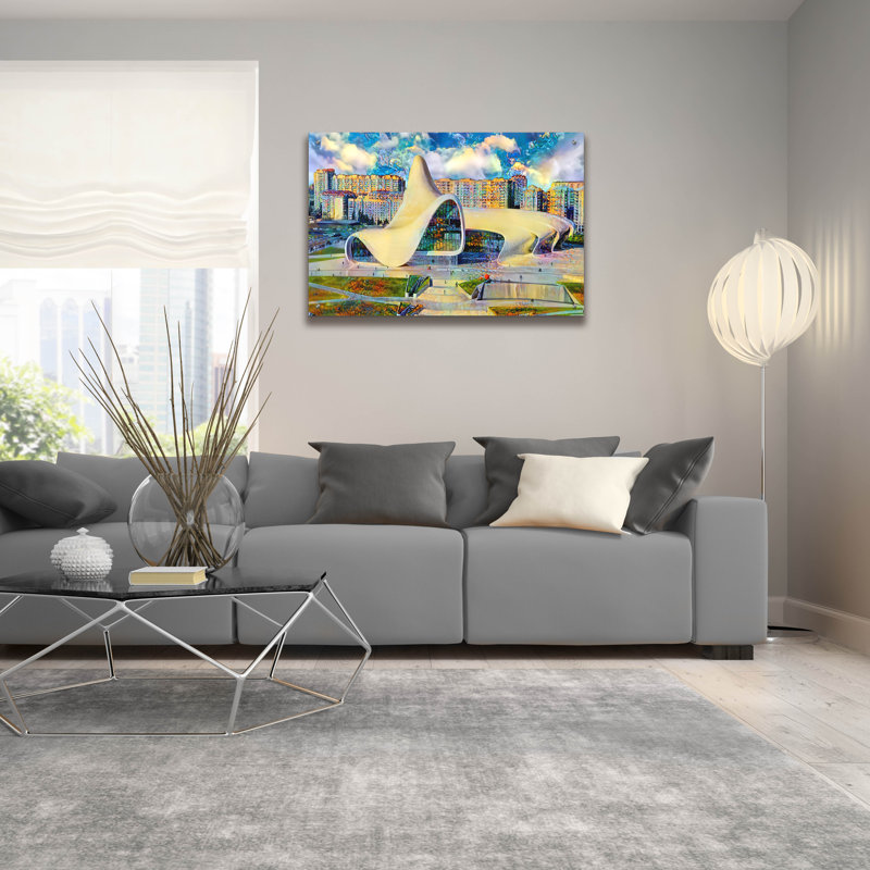 «Azerbaijan Baku Heydar Aliyev", art mural en verre acrylique, 36 po x 24 po, H 24 po x l 36 po