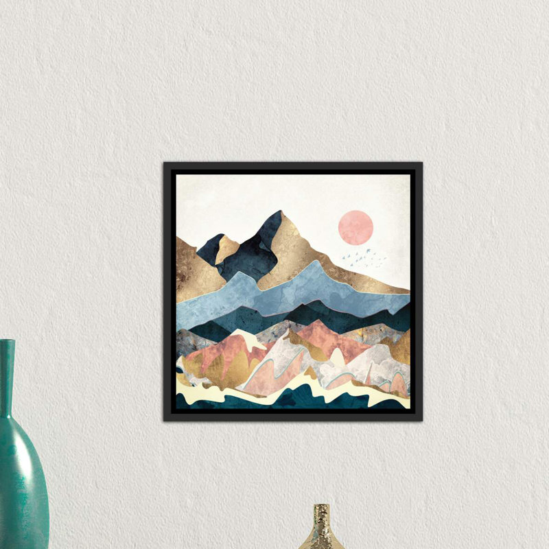 « golden peaks » par spacefrog designs-impression, H 18 po x l 18 po x P 1,5 po, Toile avec cadre noir patiné