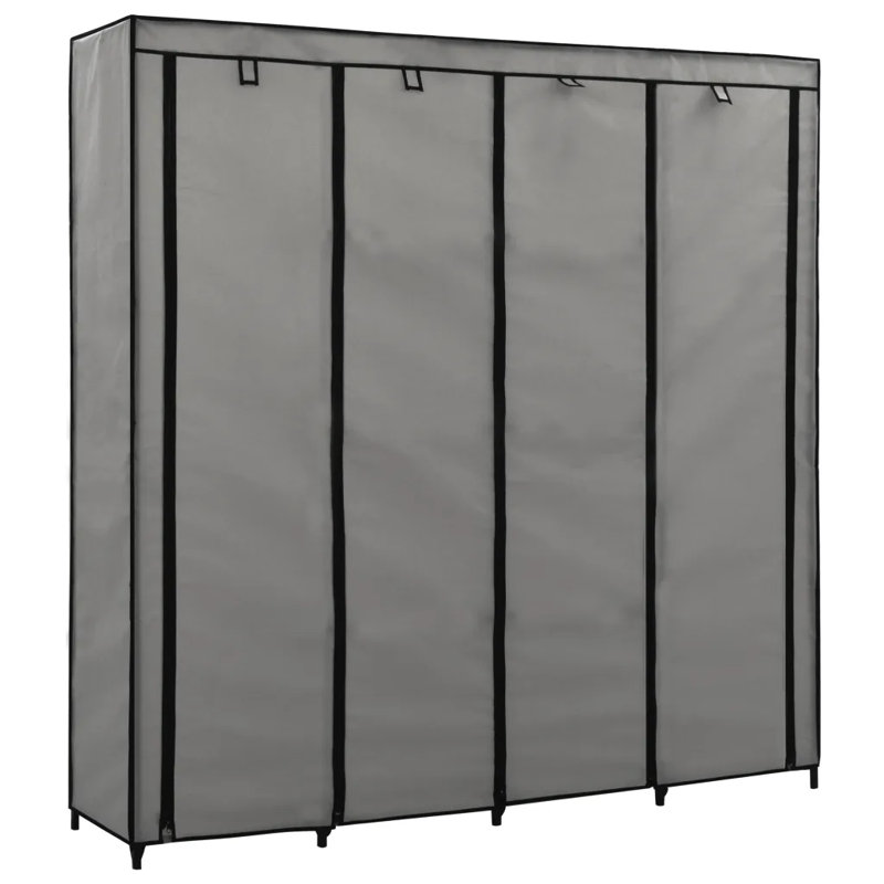 4 Door Iron Wardrobe, Grey