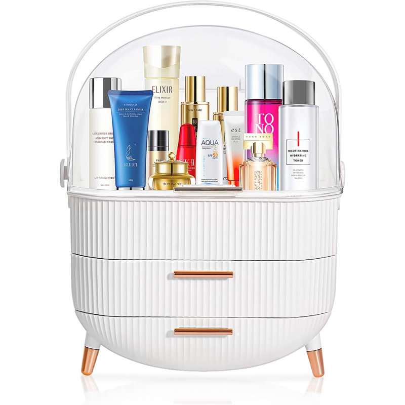 Rhuiradh Plastic Makeup Organizer, White