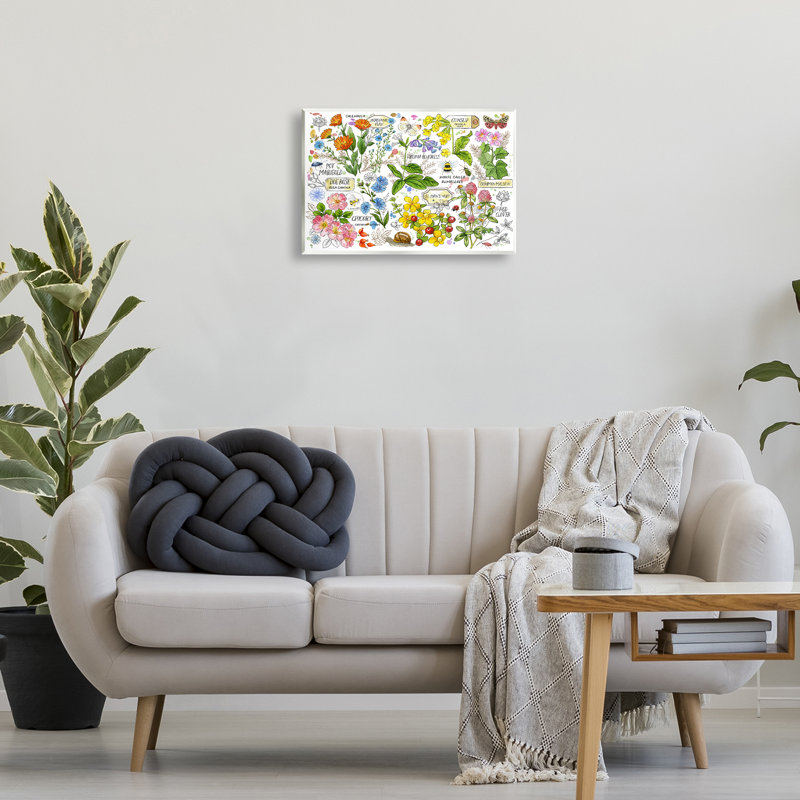 "Diverses herbes", art mural par Jane Maday, H 13 po x l 19 po