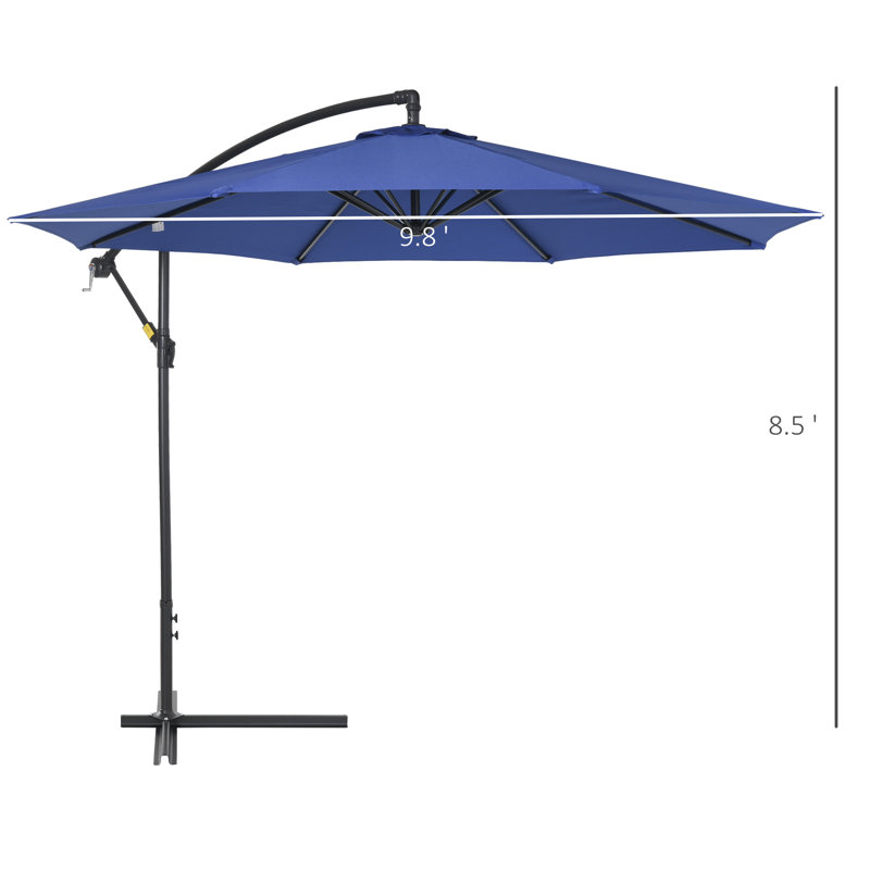 Parasol en porte-à-faux 117,6 po Dowd, Bleu