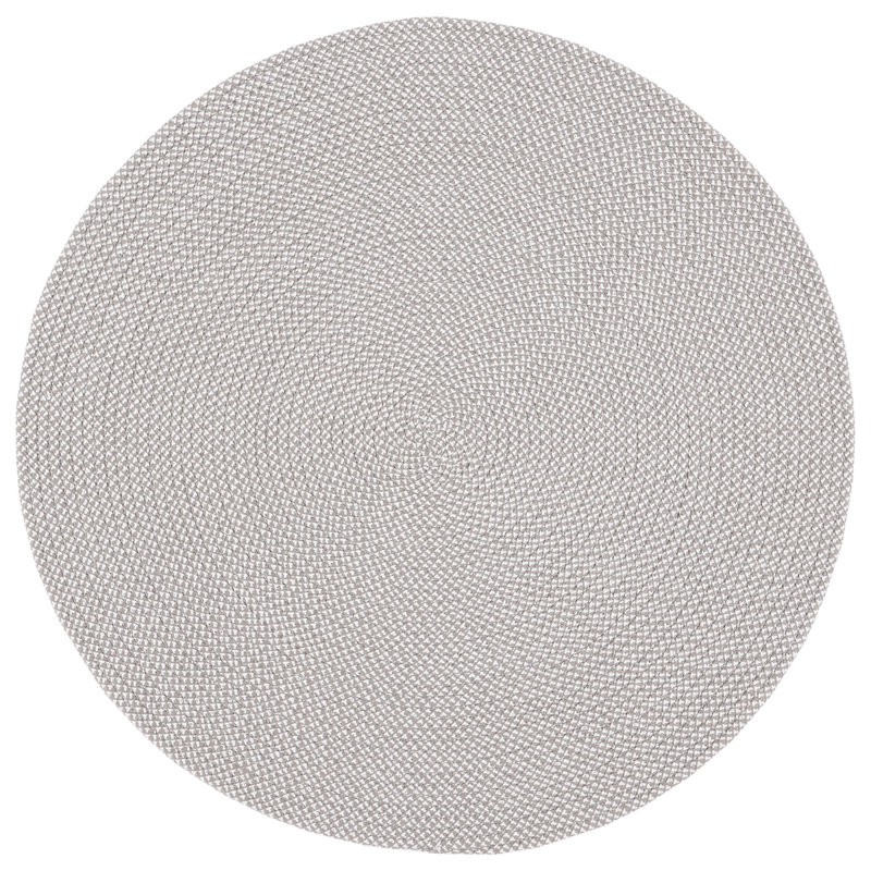 Tapis de couleur unie tressé tissé à la main, Rond 5 pi