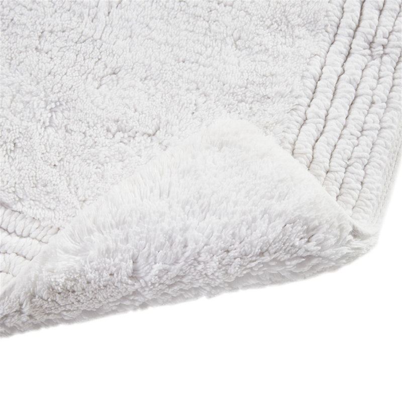 100% Cotton Tufted 3000 GSM Reversible Bath Rug White, Rectangle 1'9" x 2'10"