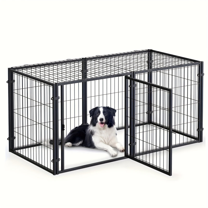 Très grande cage pour chien, métal robuste avec loquets à l'épreuve des fuites, portes doubles et plateau amovible pour les grandes races - Grand danois, mastiff, chenil Saint-Bernard