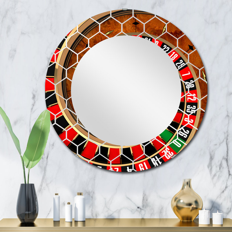 Spiral Roulette - Miroir mural moderne, 32 po x 32 po