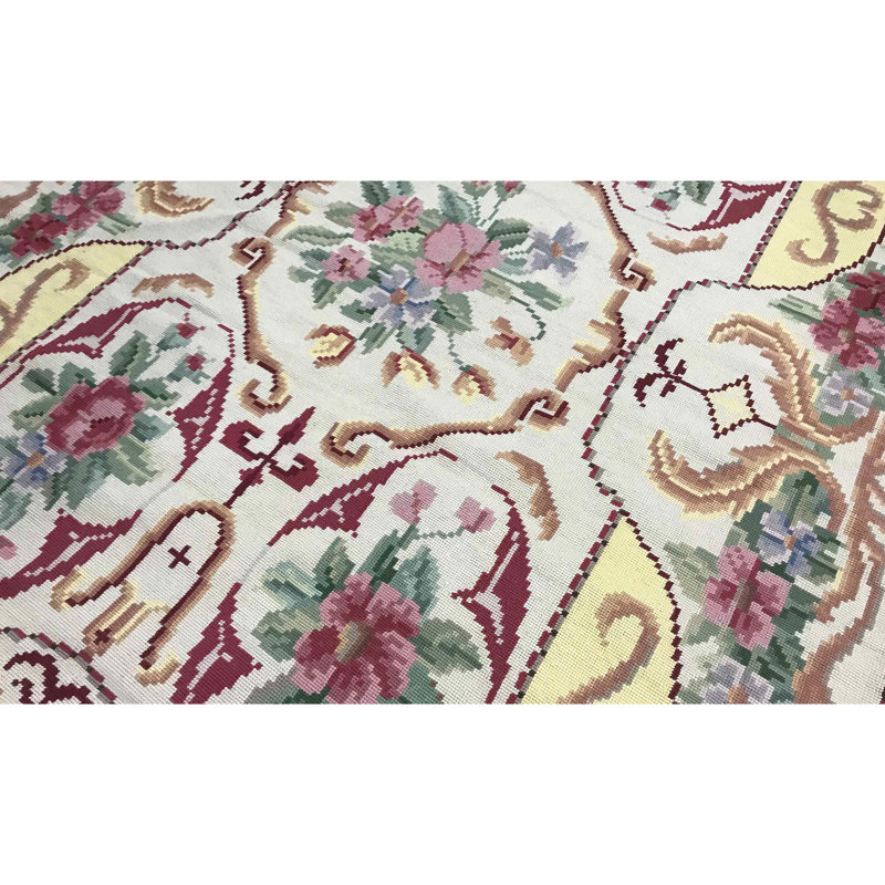Wool Floral Area Rug, Rectangle 11'10" x 17'1"