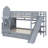 Castle Design Bunk Bed With 2 Drawers, 3 Shelves And Slide-2083835885-2083835880