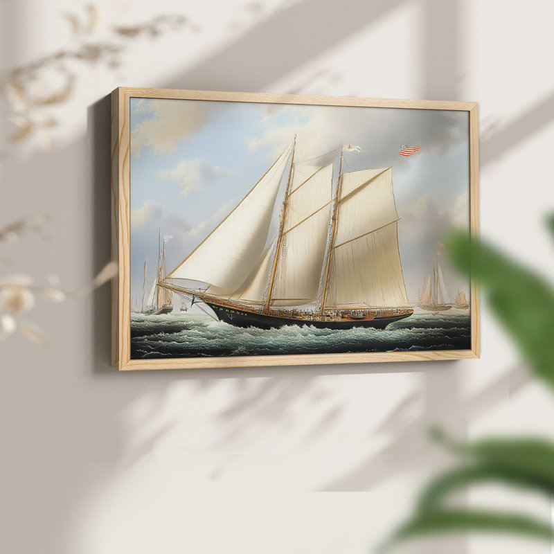Série nautique - XCI - Reproduction encadrée - Restickable, H 8 po x l 10 po, Naturel