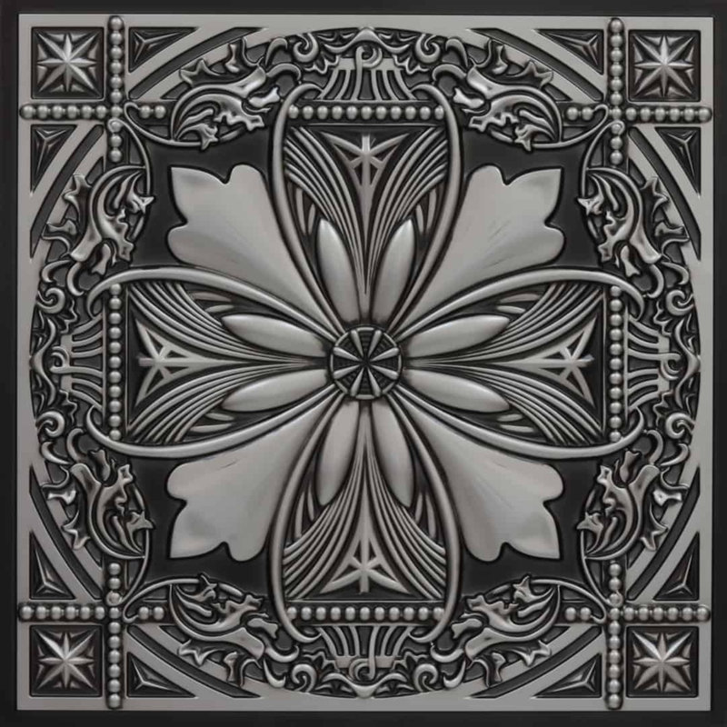 Serre X 2 pi Tuile de plafond à poser ou à coller, Argent antique