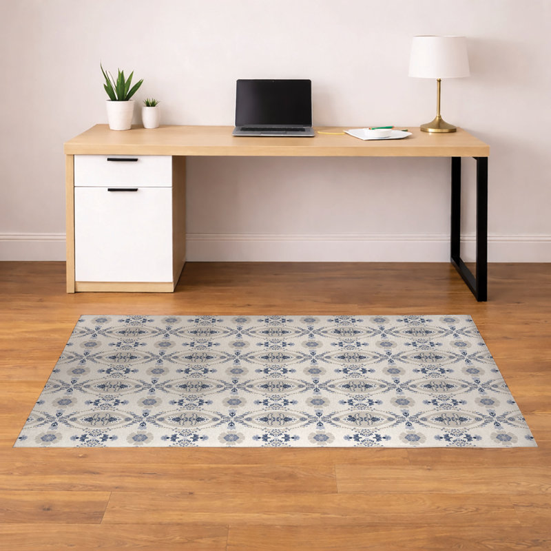 Tapis de bureau Reeva, L 60 po x P 84 po, Ivoire ivoire
