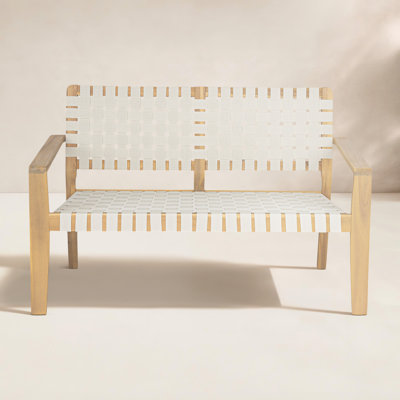Melvin Acacia Wood Patio Loveseat